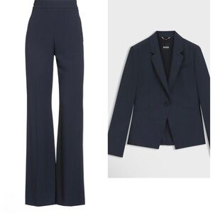 BOSS Women's Navy Virgin Wool Suit